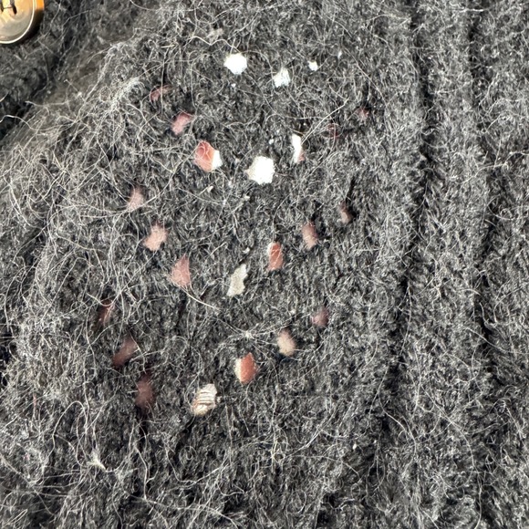 Anthropologie Cable Knit Pointelle Oversized Cardigan Sweater S Dark Academia - Picture 5 of 7